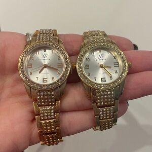 Diamond Supply Co. Women's Gold-Tone Crystal Bracelet Watch